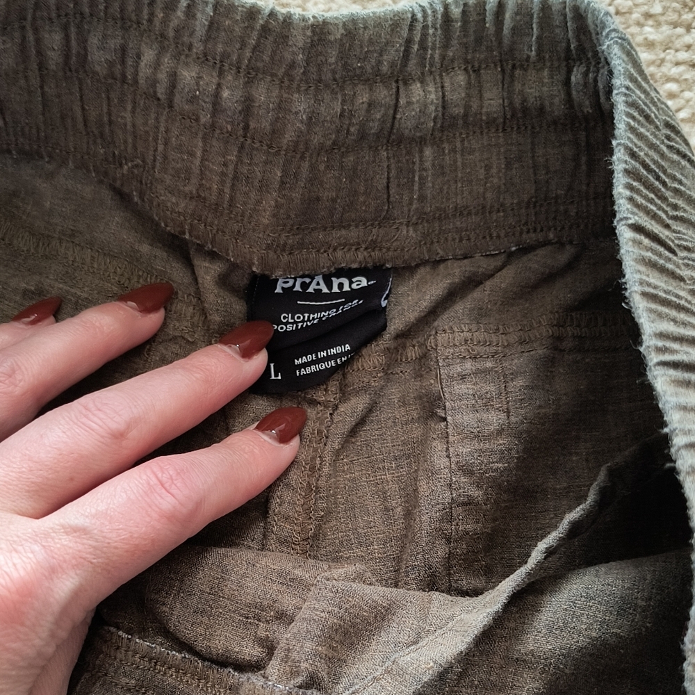 Prana Mantra Jogger Pants Hemp Blend Pull On Stretchy Waist Minimal Neutral LRG - Picture 6 of 12